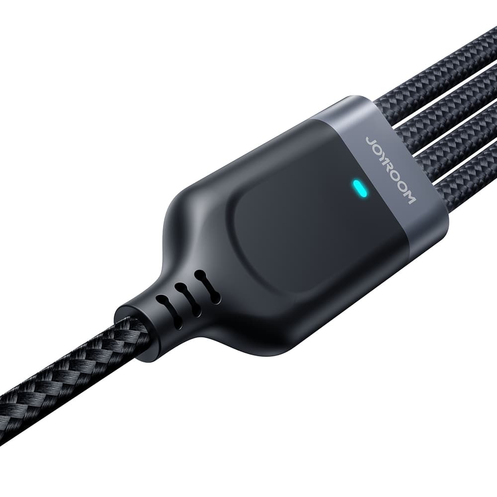 Joyroom 4v1 USB-A kabel (2x Lightning, USB-C, Micro USB) 1.2m - črn 2