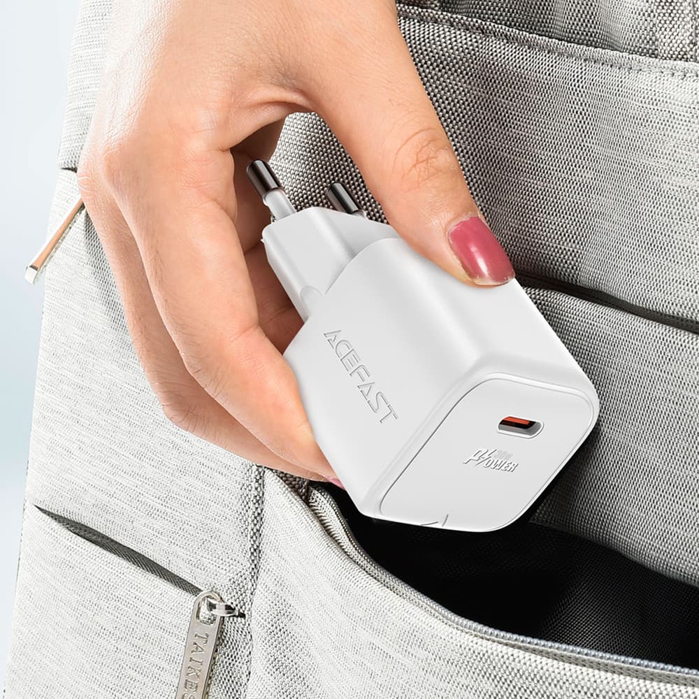 Acefast A77 Mini PD 30W GaN Polnilnik + USB-C kabel - bel 6