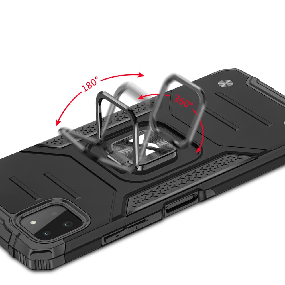 Wozinsky Ring Armor ovitek z obročem za Samsung Galaxy A22 4G, rdeč 5