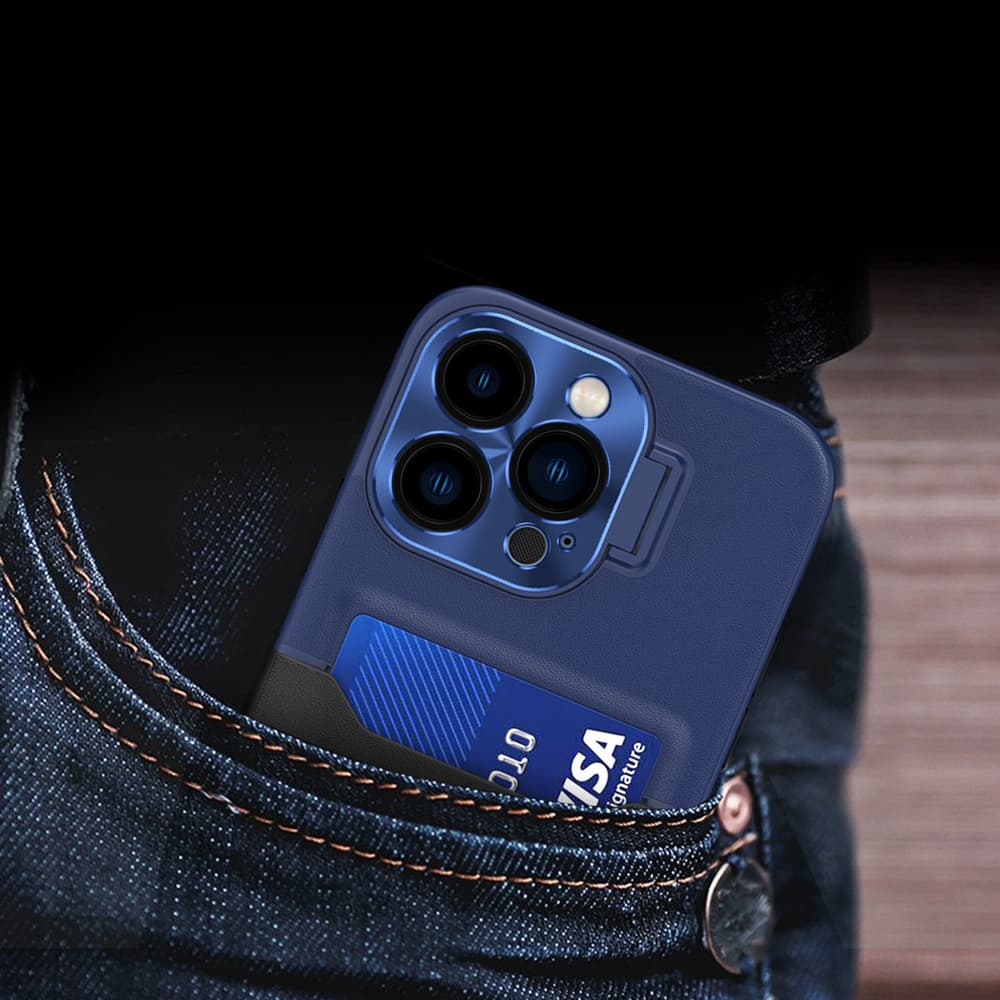 Hurtel Leather Stand ovitek za Samsung Galaxy S23, moder 7