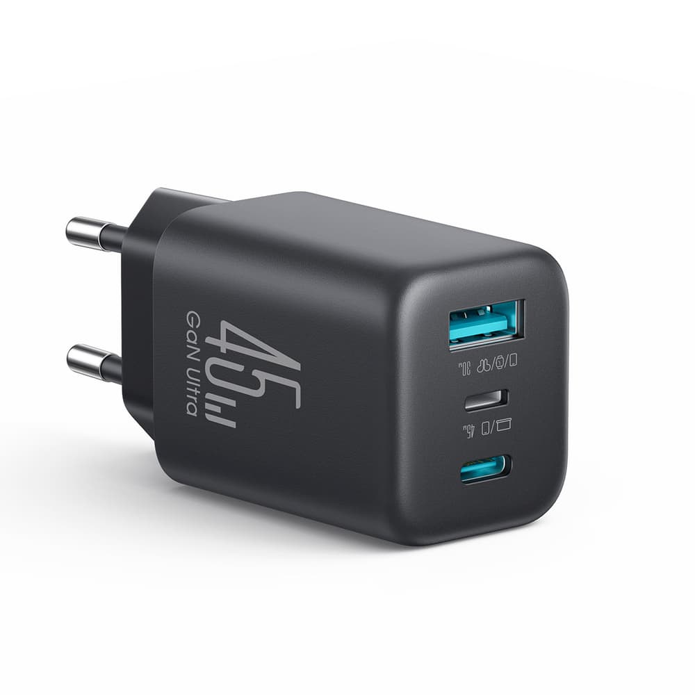 Joyroom JR-TO1 GaN 45W Polnilnik, USB-C + Lightning + USB-A, črn 3