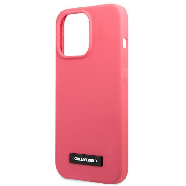 Ovitek Karl Lagerfeld Silicone Plaque za iPhone 13 Pro Max, fuksija 6