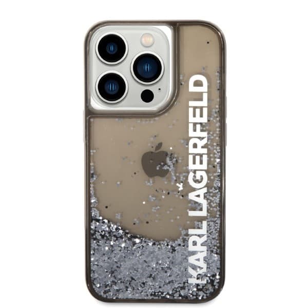 Karl Lagerfeld Liquid Glitter Elong ovitek za iPhone 14 Pro Max - črn 3