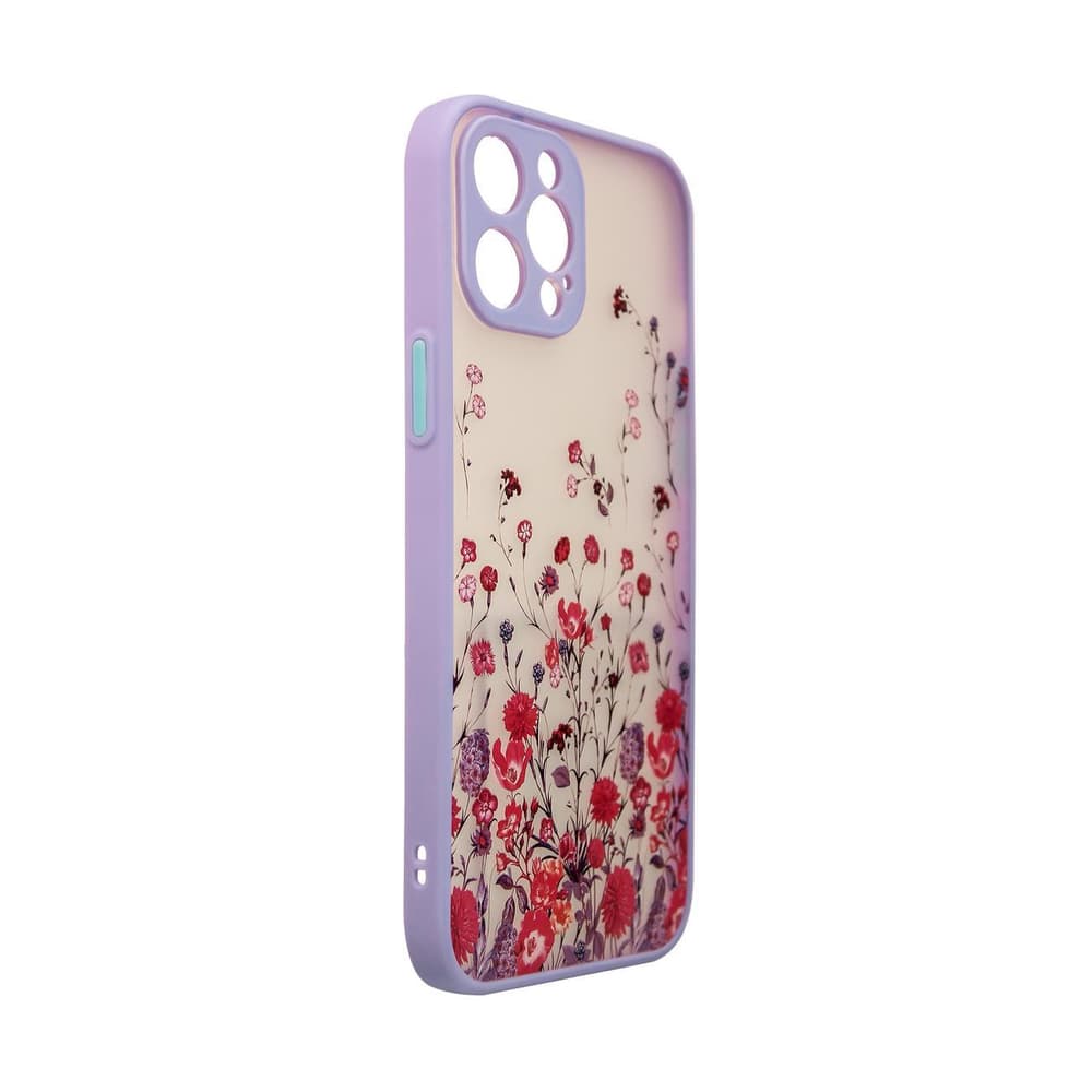 Hurtel ovitek Design Case za iPhone 12 Pro Max, cvetličen vijolični 3