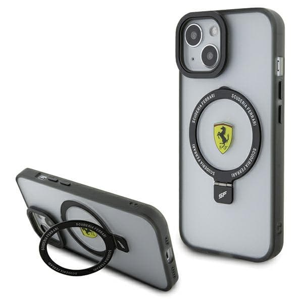 Ovitek Ferrari Ring Stand 2023 MagSafe za iPhone 15 Plus / 14 Plus - prozoren