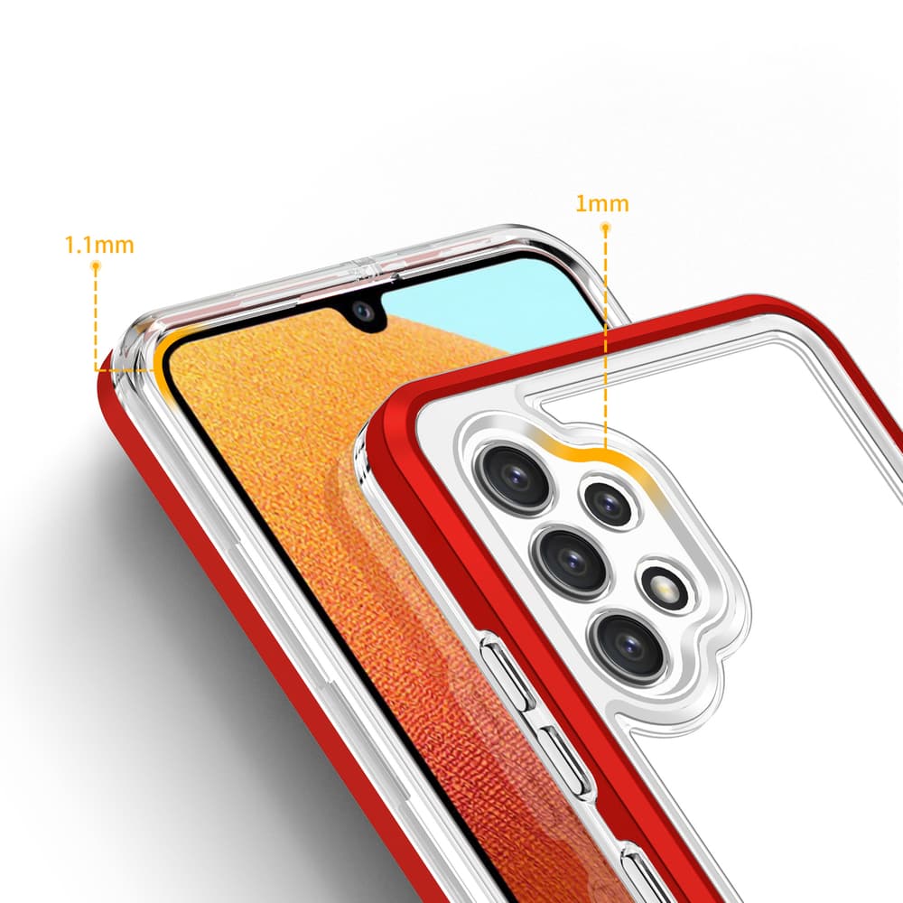 Hurtel ovitek Clear 3in1 za Samsung Galaxy A72 4G, rdeč 4
