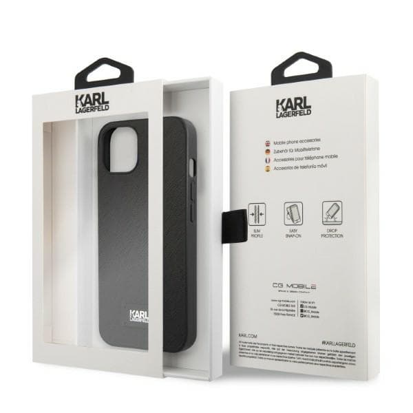 Karl Lagerfeld Saffiano Plaque ovitek za iPhone 13 mini (5.4") - črn 8