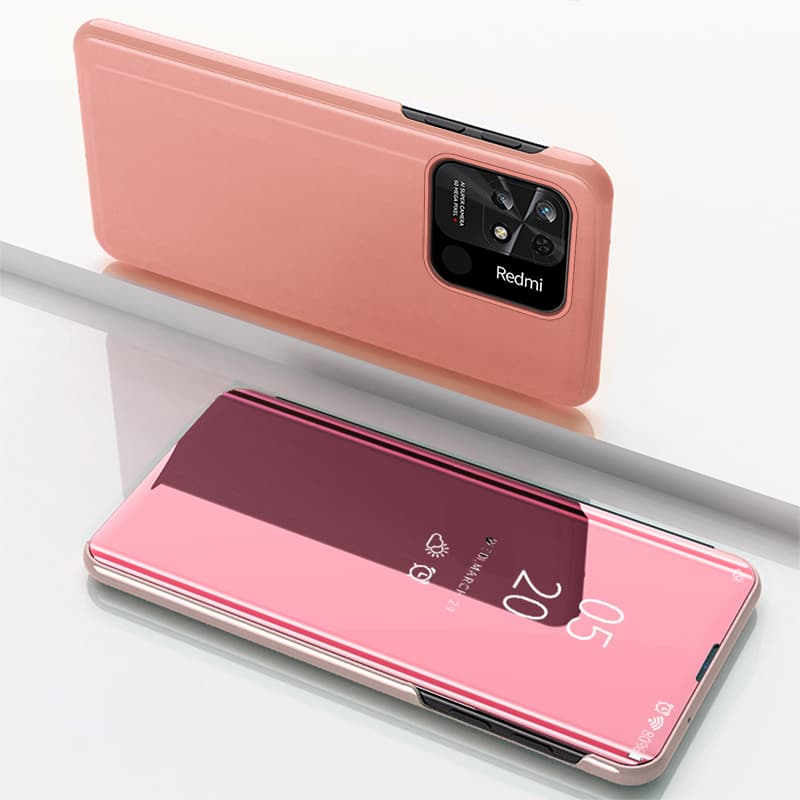 Hurtel Clear View Case etui za Xiaomi Redmi 10C s preklopom, roza 2