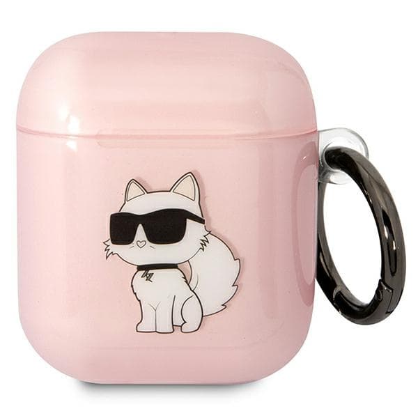 Karl Lagerfeld etui za AirPods 1/2, roza, Ikonik Choupette
