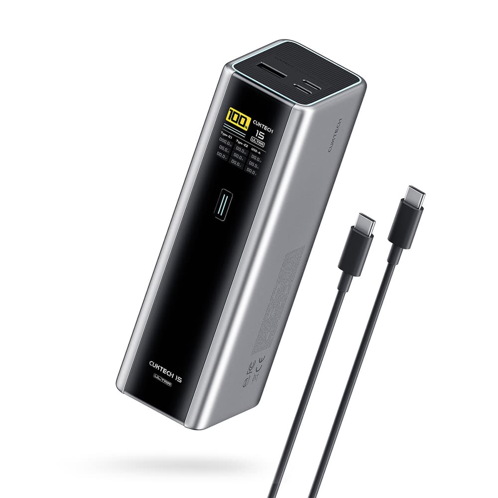 Powerbank Cuktech CKPB200UGLGR 210W 20000mAh, 2xUSB-C + USB-A, siv