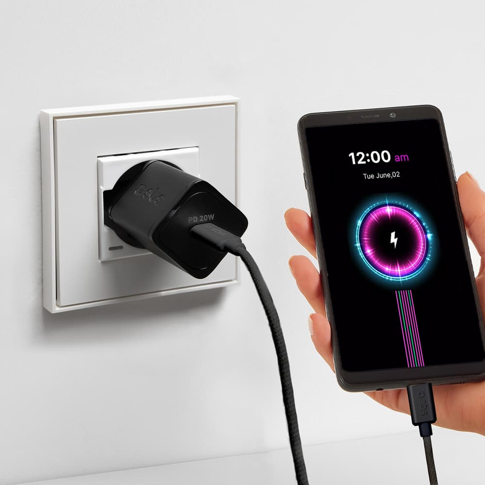 SBS kabel USB-C - USB-C 1.5m 60W pleten - črn 5