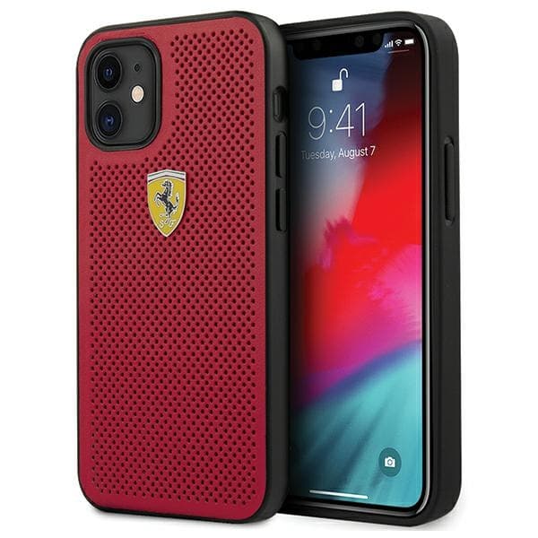 Ferrari FESPEHCP12SRE ovitek za iPhone 12 mini 5.4" On Track Perforated, rdeč