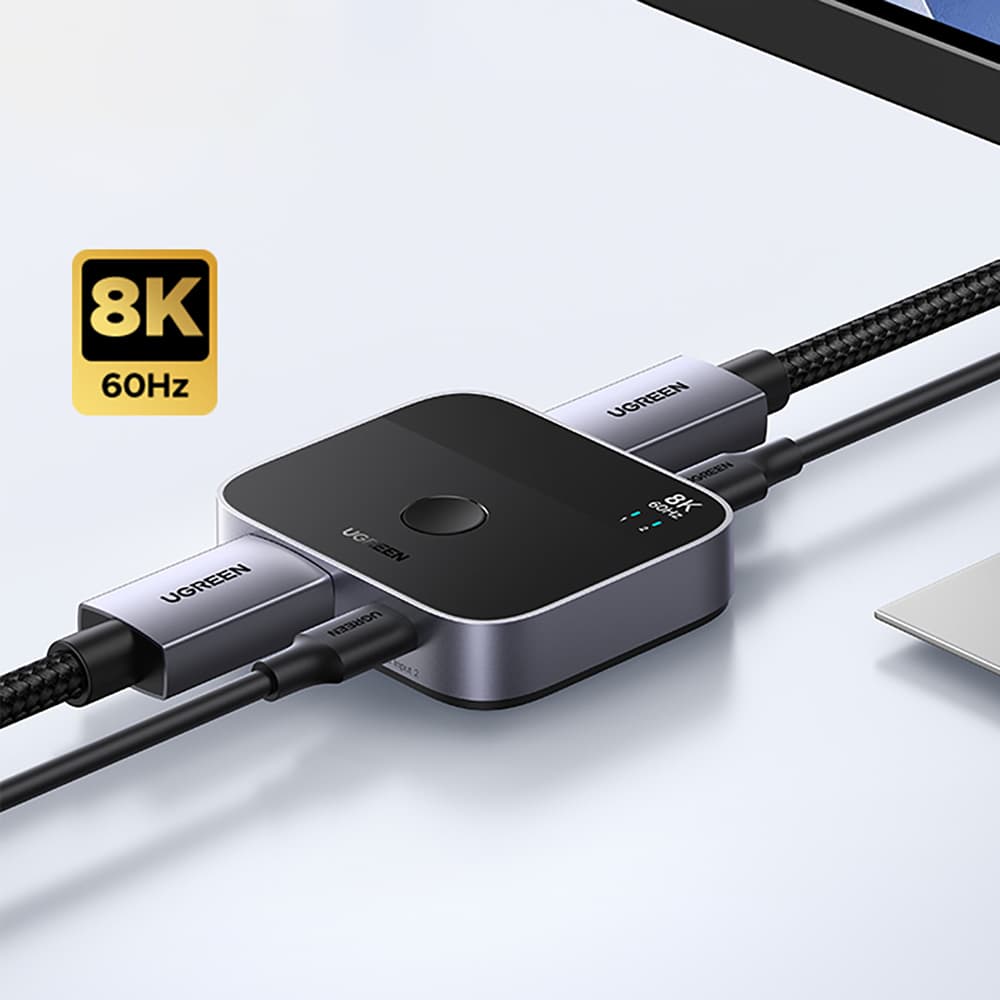 Ugreen DisplayPort/USB-C v USB-C stikalo - siva 3