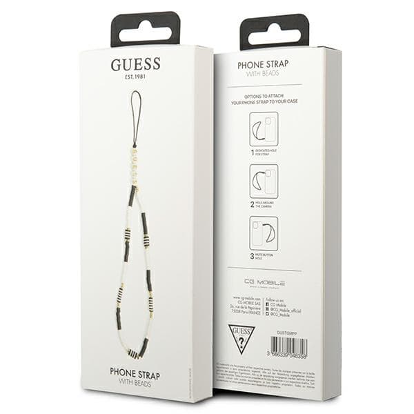 Guess zapestni trak za telefon GUSTBCKH, črno-bel 3