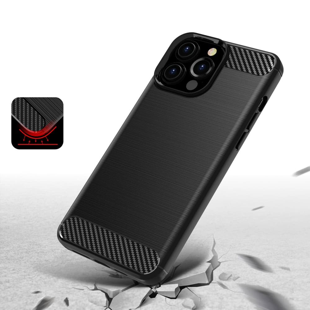 Hurtel Carbon ovitek za iPhone 13 Pro Max - črna 4
