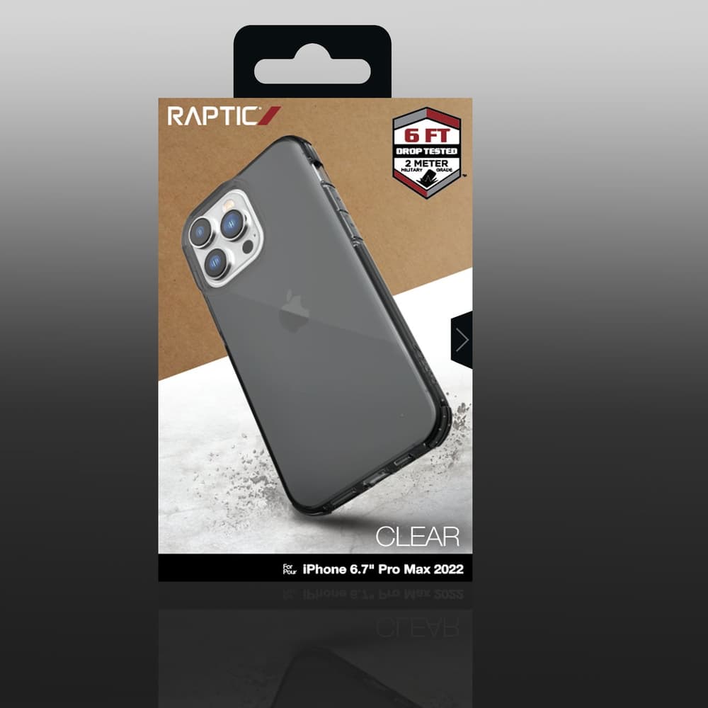 Raptic X-Doria Clear Case za iPhone 14 Pro Max, črno ohišje 3