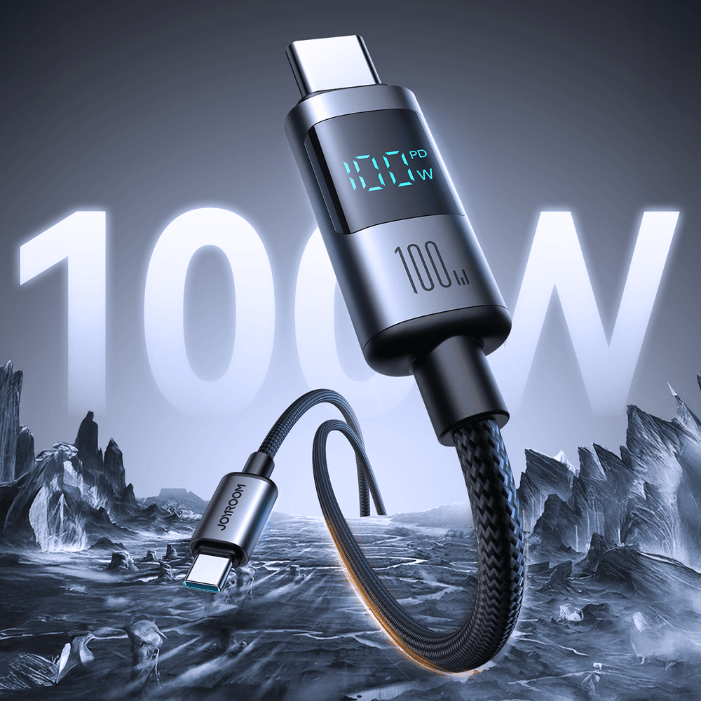 Joyroom S-A16 Pro USB-C - USB-C Kabel 1.2m, 100W, Digitalni Zaslon, Črn 2