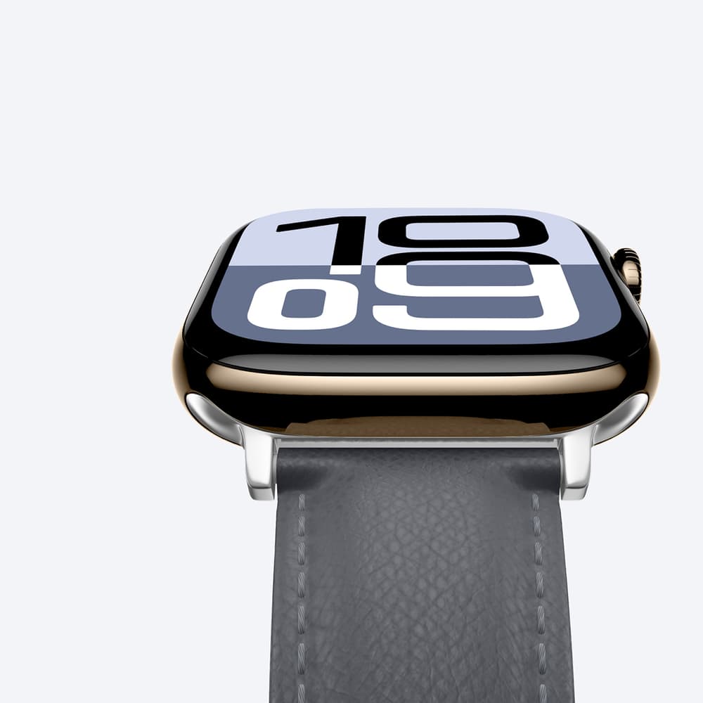 Usnjen pašček AmazingThing Class Band za Apple Watch 45/46/49mm - Siva 5