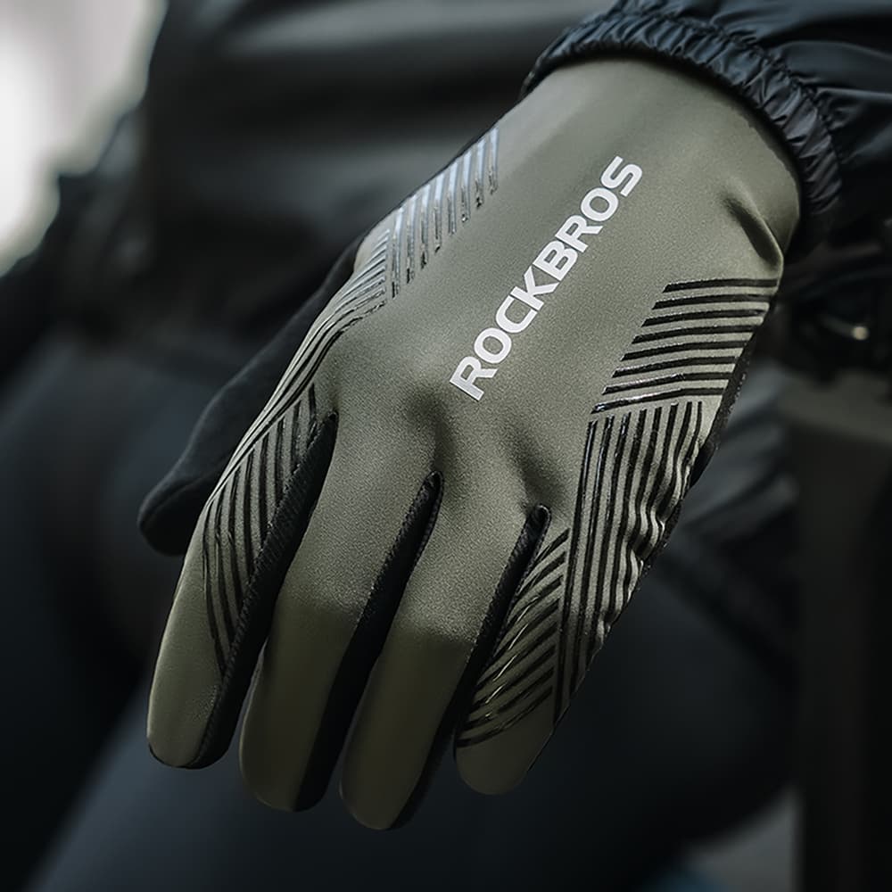 Rockbros kolesarske rokavice - polne, L - zelene 8