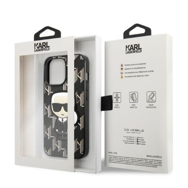 Ovitek Karl Lagerfeld Monogram Ikonik Patch za iPhone 13 Pro/13 (6,1") - črn 8