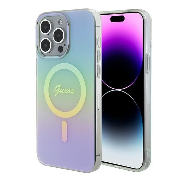 Ovitek Guess GUHMP15XHITSQ za iPhone 15 Pro Max IML Iridescent MagSafe - turkizen