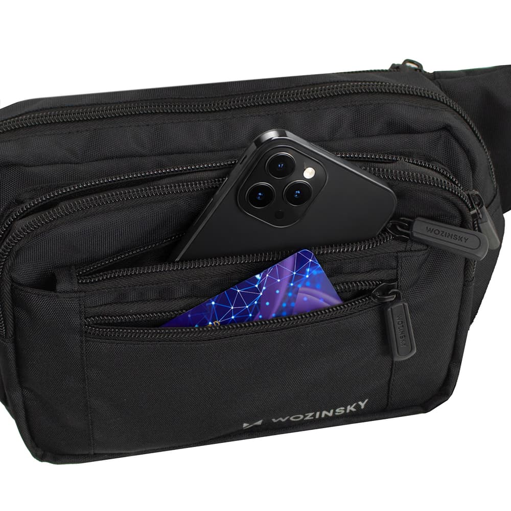 Wozinsky unisex mini naramna torba WMS-W1, vodoodbojna - črna 6