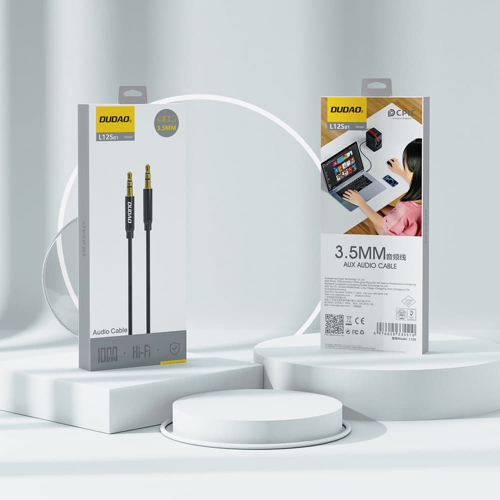Dudao AUX kabel mini jack 3.5mm, 1m - črn 8