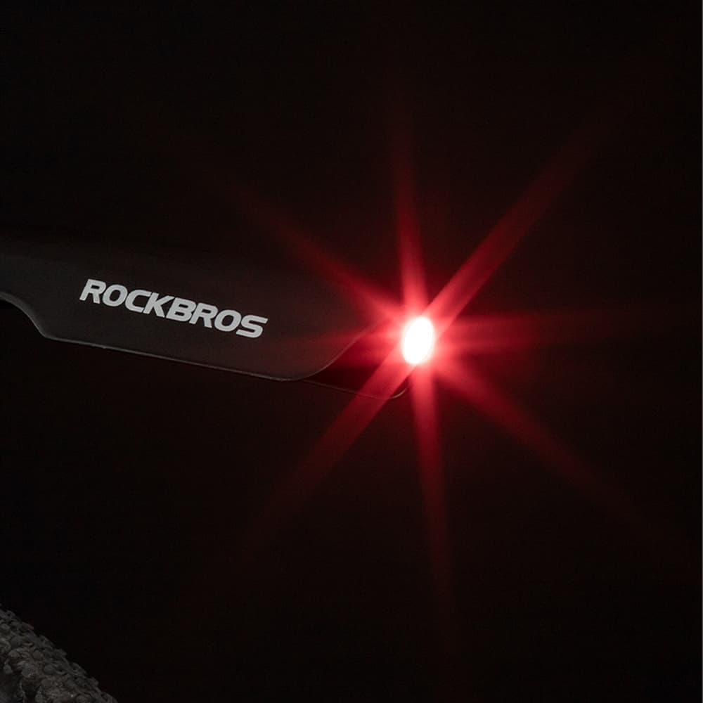 Kolesarski blatnik Rockbros DNB8001 z rdečo LED lučjo - črn 5