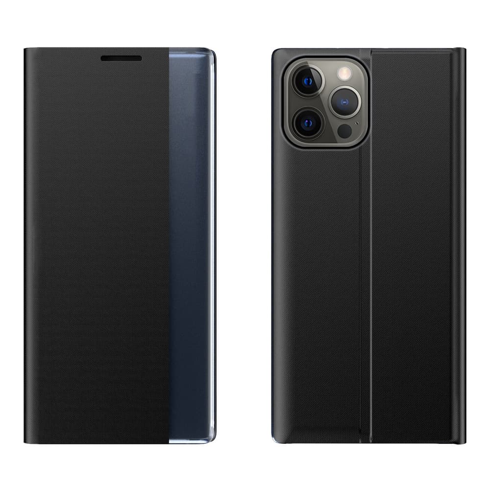 Ovitek Hurtel Sleep Case s pametnim oknom za iPhone 13 Pro, črn
