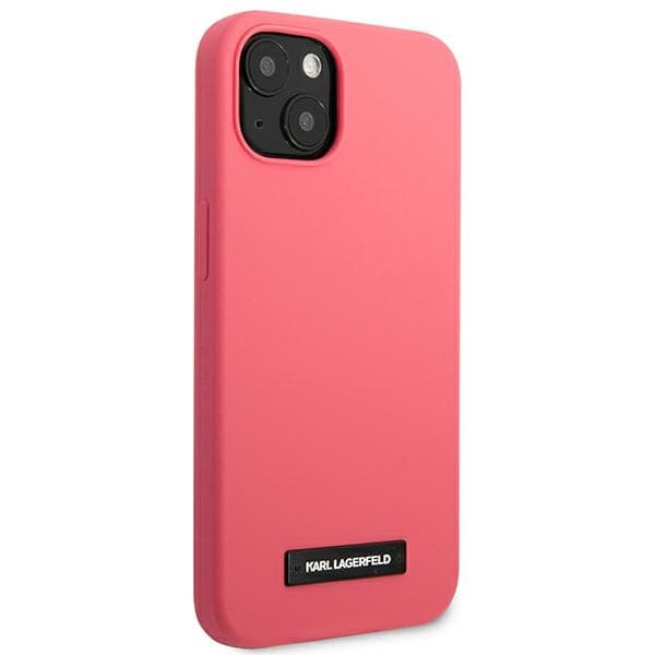 Ovitek Karl Lagerfeld Silicone Plaque za iPhone 13 mini, fuksija 4