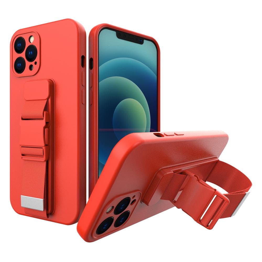 Hurtel Gel ovitek z vrvico za Xiaomi Redmi Note 10 / Note 10S, rdeča