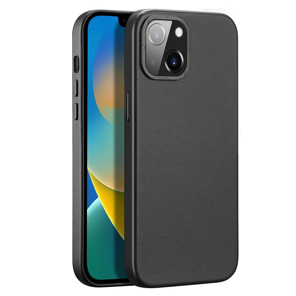 Ovitek Dux Ducis Grit usnjen za iPhone 14 Plus (MagSafe), črn