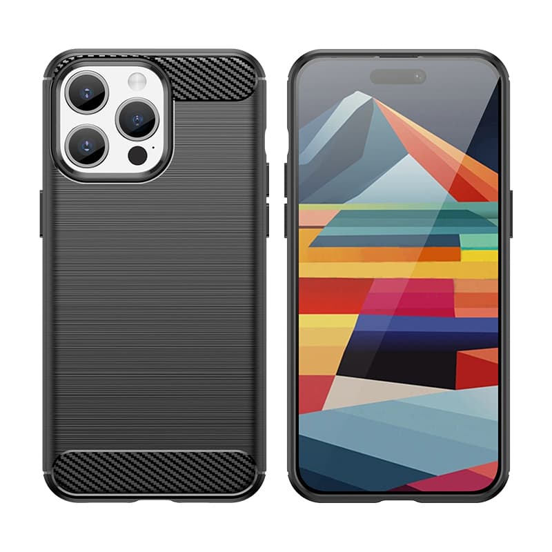 Prožen ovitek za iPhone 15 Pro Max Hurtel Carbon Case - črn 4