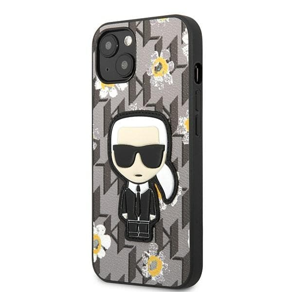 Karl Lagerfeld ovitek Flower Ikonik za iPhone 13, siv 2