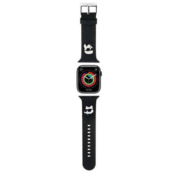 Karl Lagerfeld etui za Apple Watch 42/44/45/49mm - 3D Rubber Karl&Choupette Heads - črn