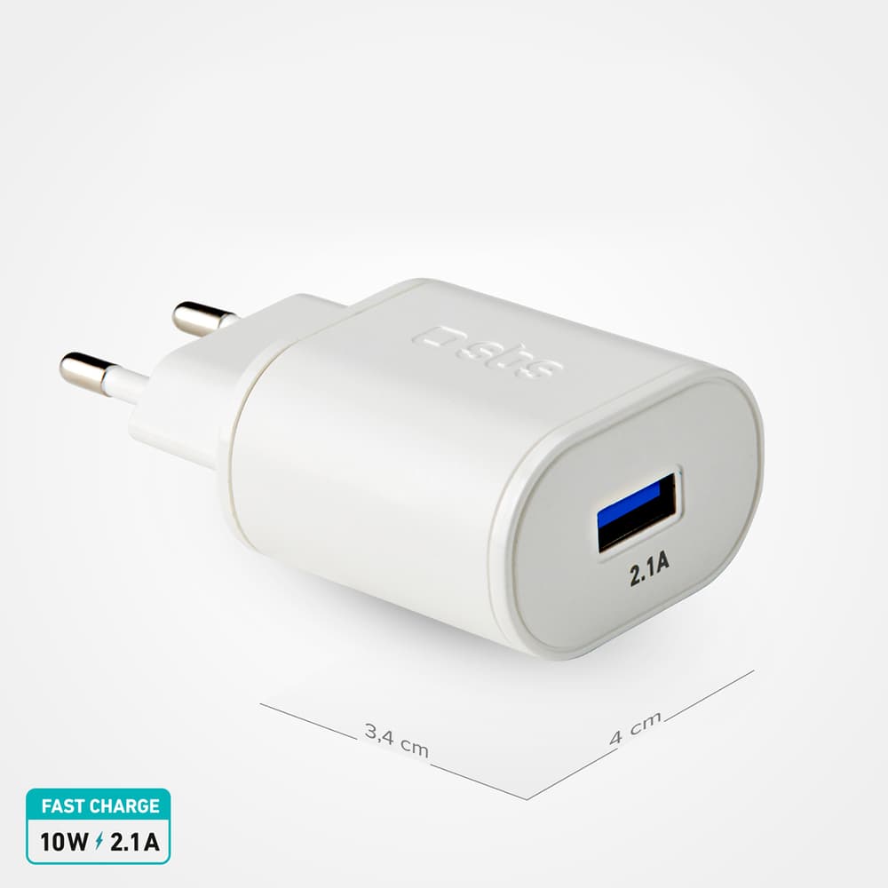 SBS TETR1USB2AWFAST 10W USB-A zidni polnilnik - bel 4