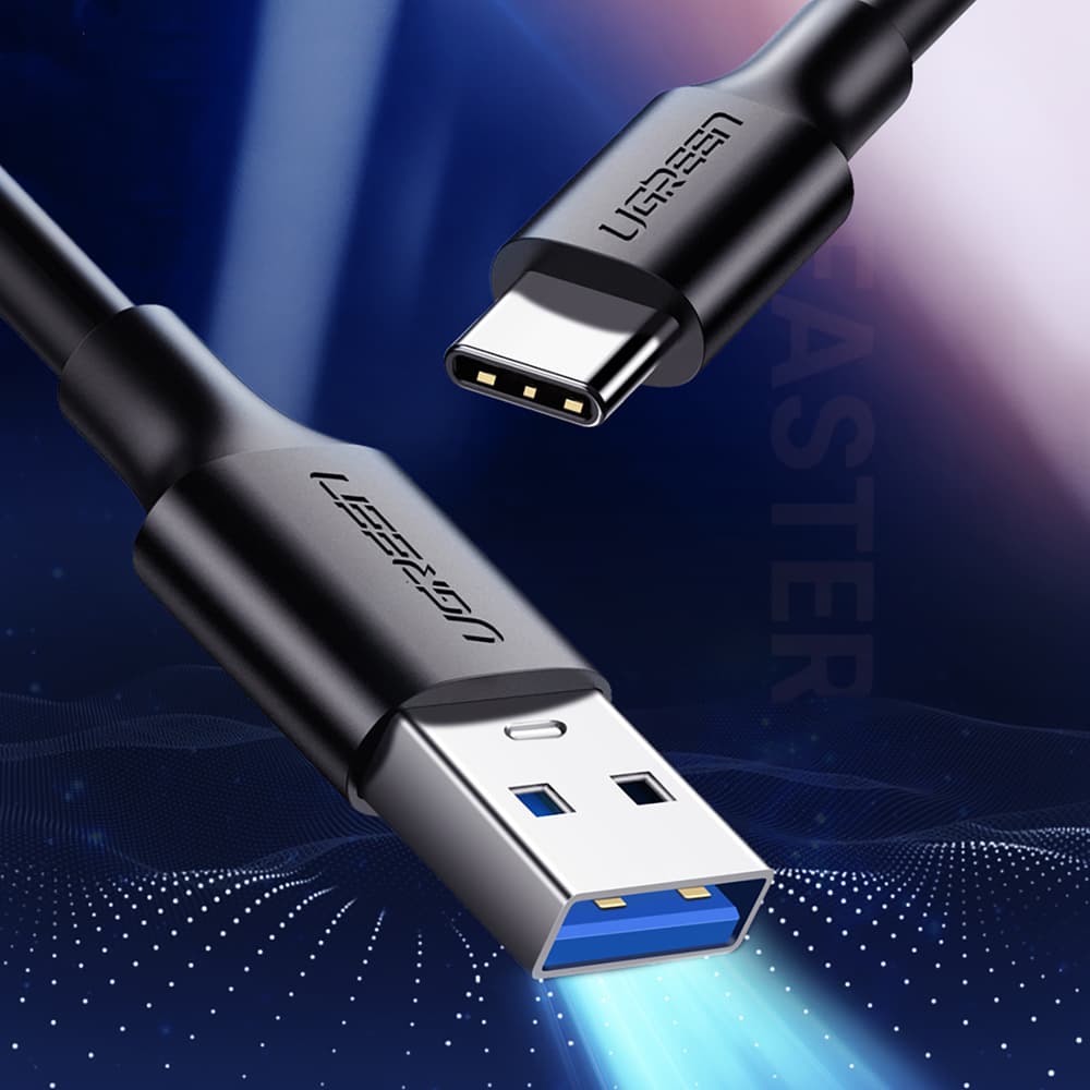 Ugreen USB-A 3.0 / USB-C kabel 3A 1m, črn 7