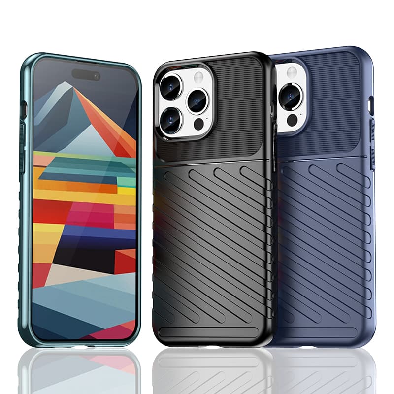 Oklepljen ovitek za iPhone 15 Pro Max Hurtel Thunder Case - moder 6