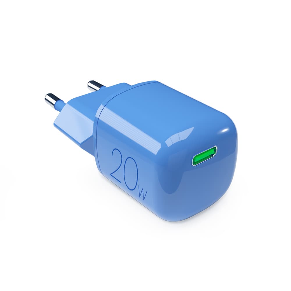 Puro 20W GaN USB-C zidni polnilnik - modra