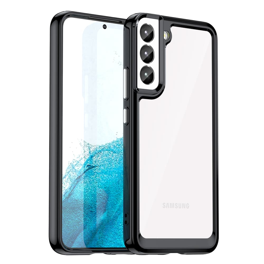 Ovitek Outer Space Case za Samsung Galaxy S23+ s fleksibilnim okvirjem, črn