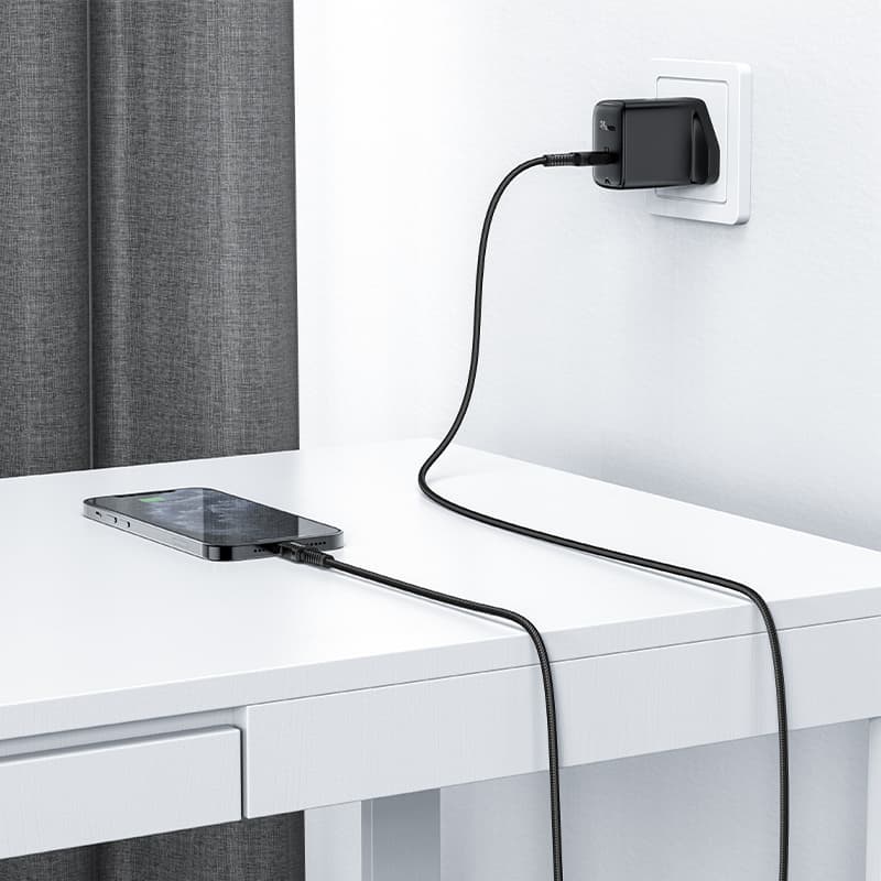Acefast C4-01 Lightning - USB-C PD kabel 30W 3A 1.8m (MFI) - črn 6