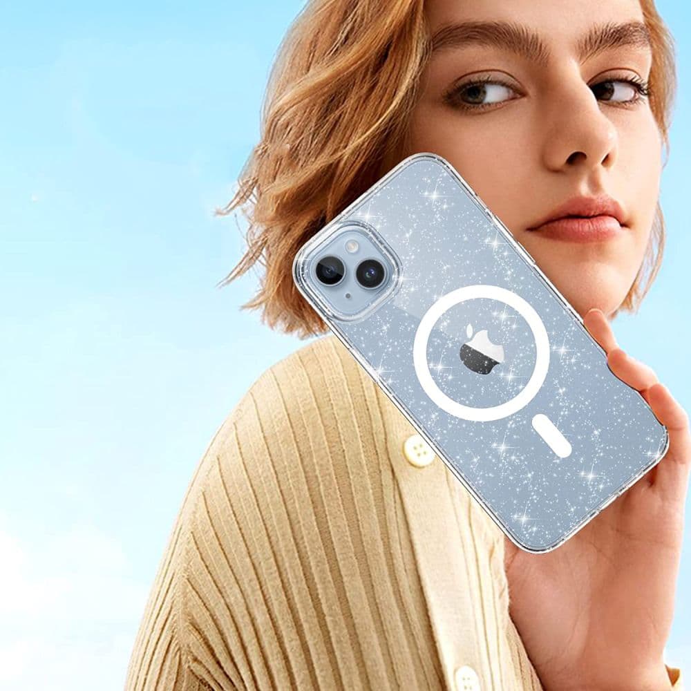 Tech-Protect FlexAir Hybrid MagSafe etui za iPhone 13/14 - Clear Glitter 6