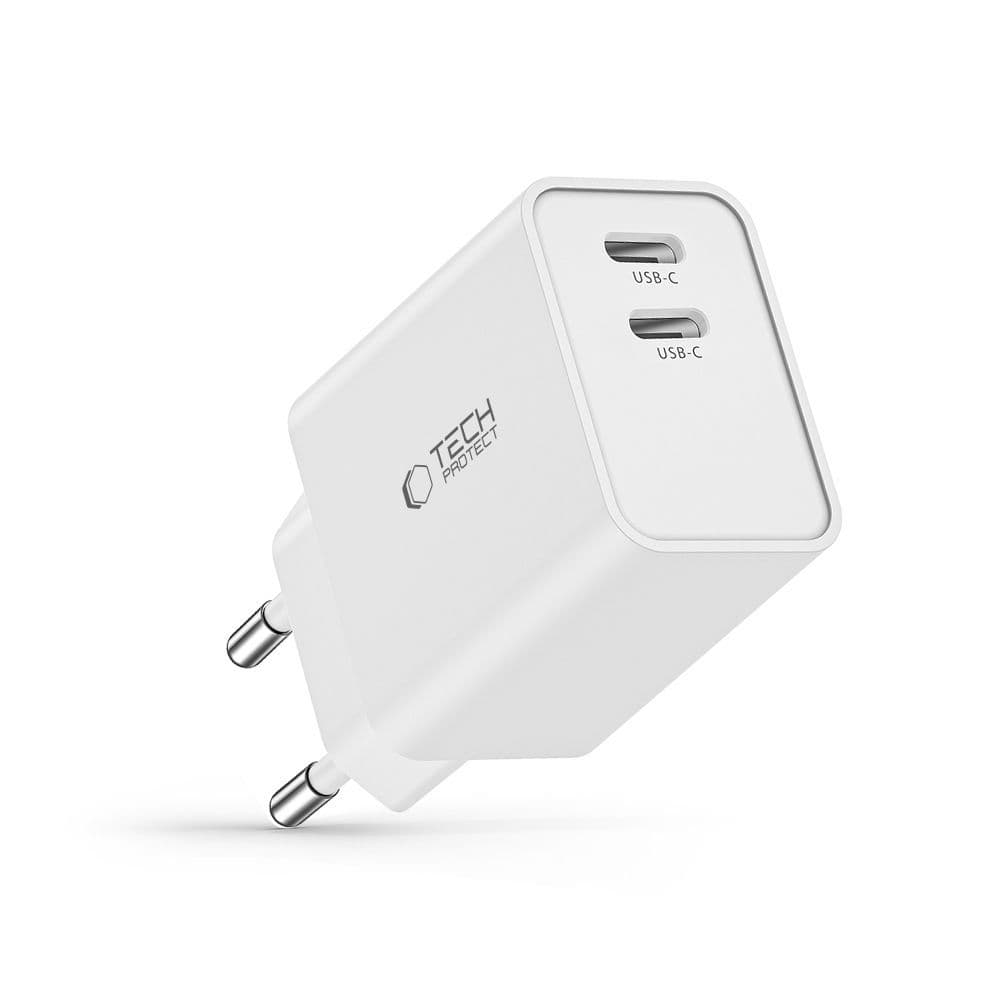 Polnilnik Tech-Protect C35W, 2x USB-C PD 35W - bel 6