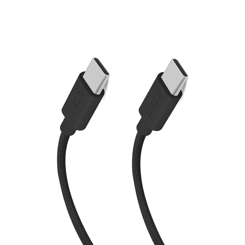 SBS kabel USB-C - USB-C 1.5m 60W pleten - črn