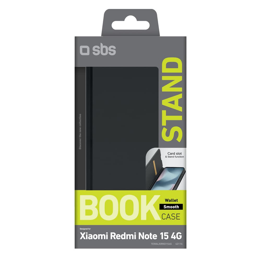 SBS ovitek Wallet Smooth za Xiaomi Redmi Note 15 4G - črn 2