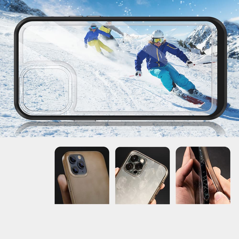Hurtel Clear 3in1 ovitek za iPhone 13 Pro Max, črni okvir 3