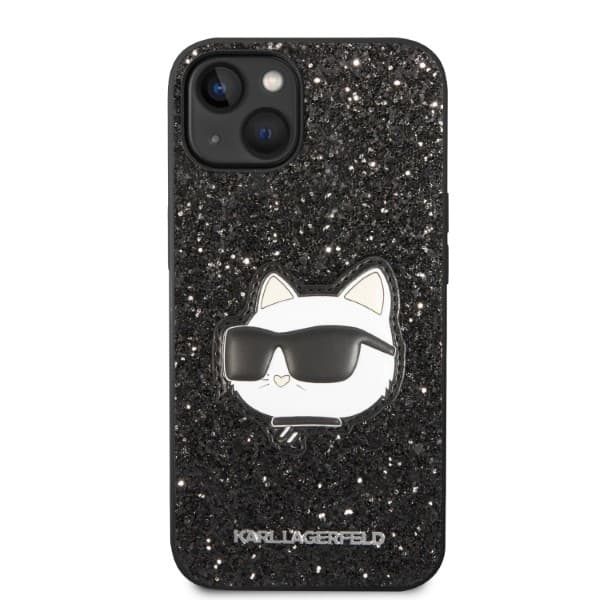 Karl Lagerfeld Glitter Choupette Patch etui za iPhone 14 Plus 6.7" črno 3