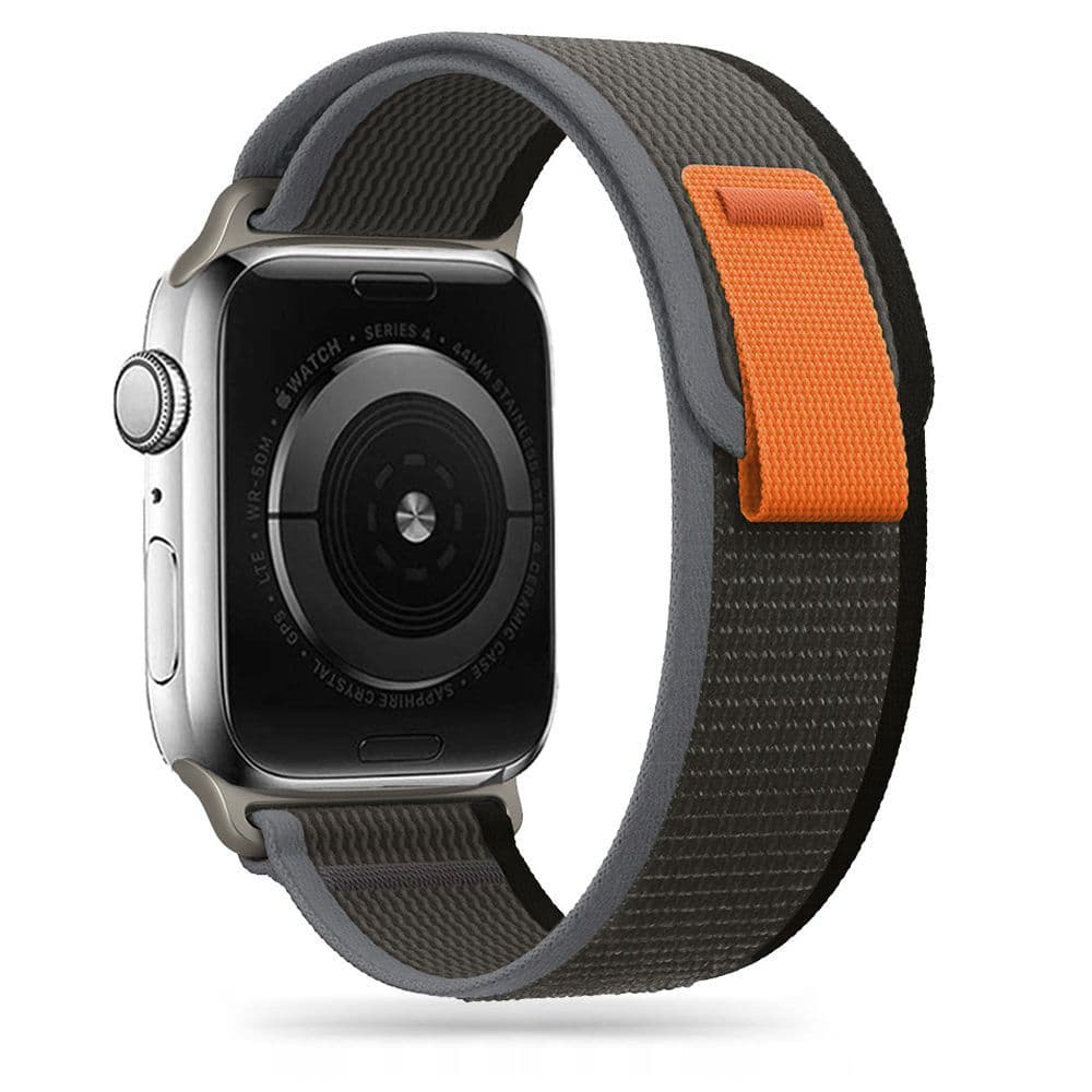 Tech-Protect Nylon pašček za Apple Watch 42-49 mm - Črno/Oranžen