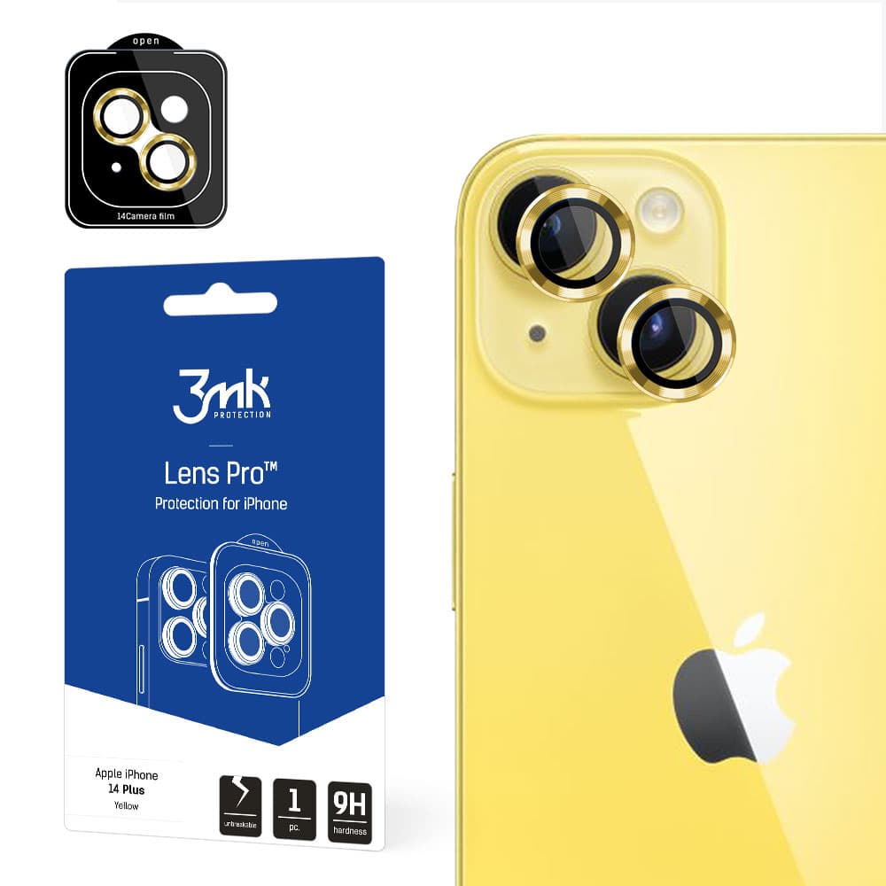 Zaščita za objektiv 3mk Lens Protection Pro za Apple iPhone 14 Plus, rumena