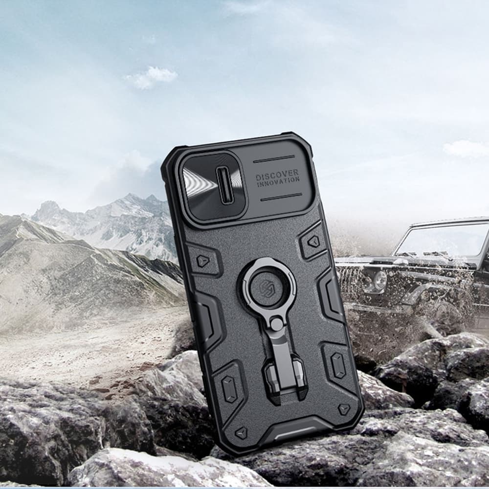 Nillkin CamShield Armor Pro MagSafe ovitek za iPhone 14 Plus z obročem, moder 6